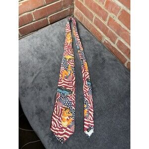 Vintage Dolce & Gabbana Peek A Boo Pin Up Silk Tie Pin Up Girl American Flag